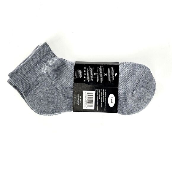 True Classic Men's XL Heather Gray Ankle Seamless Toe Premium Socks 3-Pack NWT - Picture 2 of 11